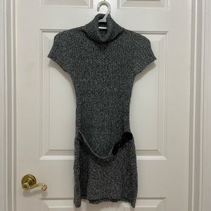 Belted grey turtleneck sweater dress with short sleeve Glimmer Junior’s M